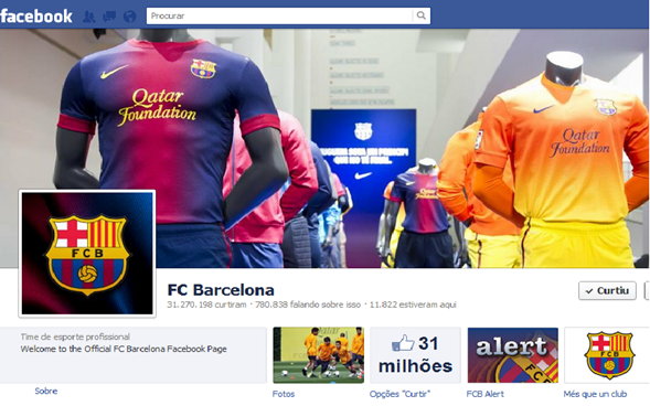 Barcelona fanpage Facebook 2012